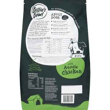 Billie's Bowl Adult Dry Dog Food With Aussie Chicken 8kg