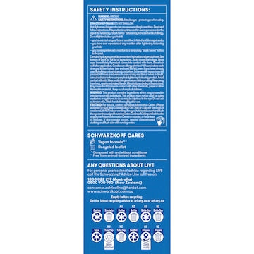 Schwarzkopf Live 00B Max Blonde Hair Bleach each