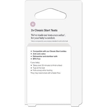 Tommee Tippee Classic Start Teats Medium Flow 3M+ 2 pack