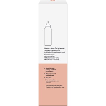 Tommee Tippee Classic Start Baby Bottle 0M+ 250mL Assorted each
