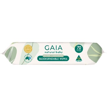 Gaia Biodegradable Baby Wipes 70 pack