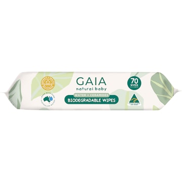 Gaia Biodegradable Baby Wipes 70 pack