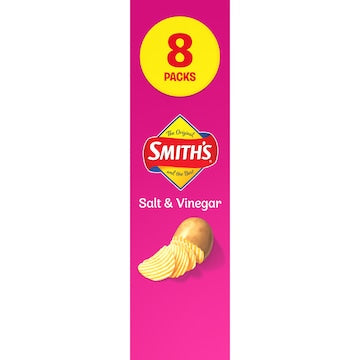 Smith's Salt & Vinegar Potato Chips 19g x 8 pack