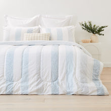 Quinn Cotton Rich Reversible Comforter Set - Queen Bed, Blue