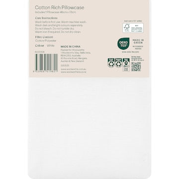 Openook 250TC Cotton Rich Pillowcase White each
