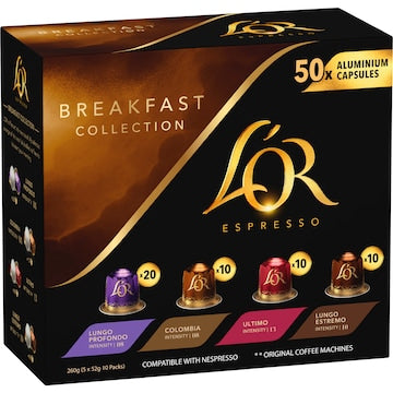 L'Or Breakfast Collection Coffee Pods Nespresso Compatible 50 pack