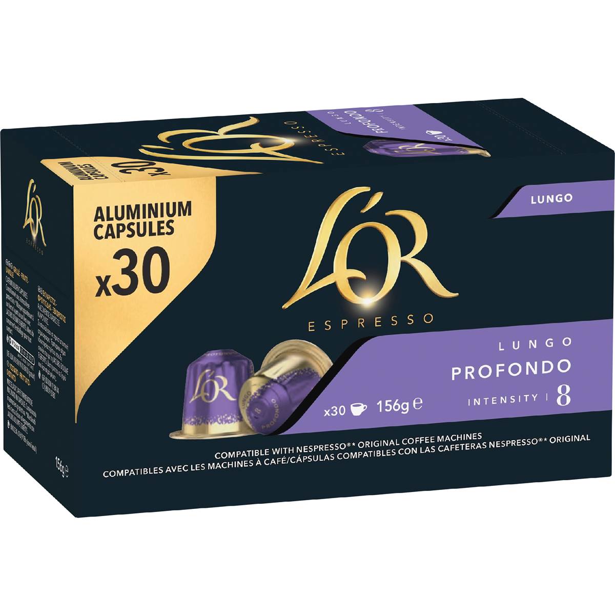 L'Or Espresso Lungo Profondo Intensity 8 Coffee Pods 30 pack
