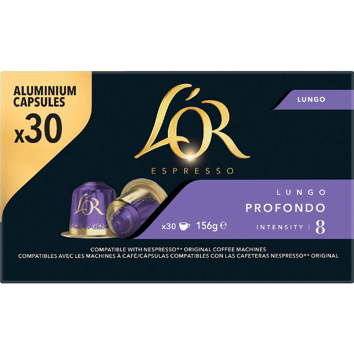 L'Or Espresso Lungo Profondo Intensity 8 Coffee Pods 30 pack