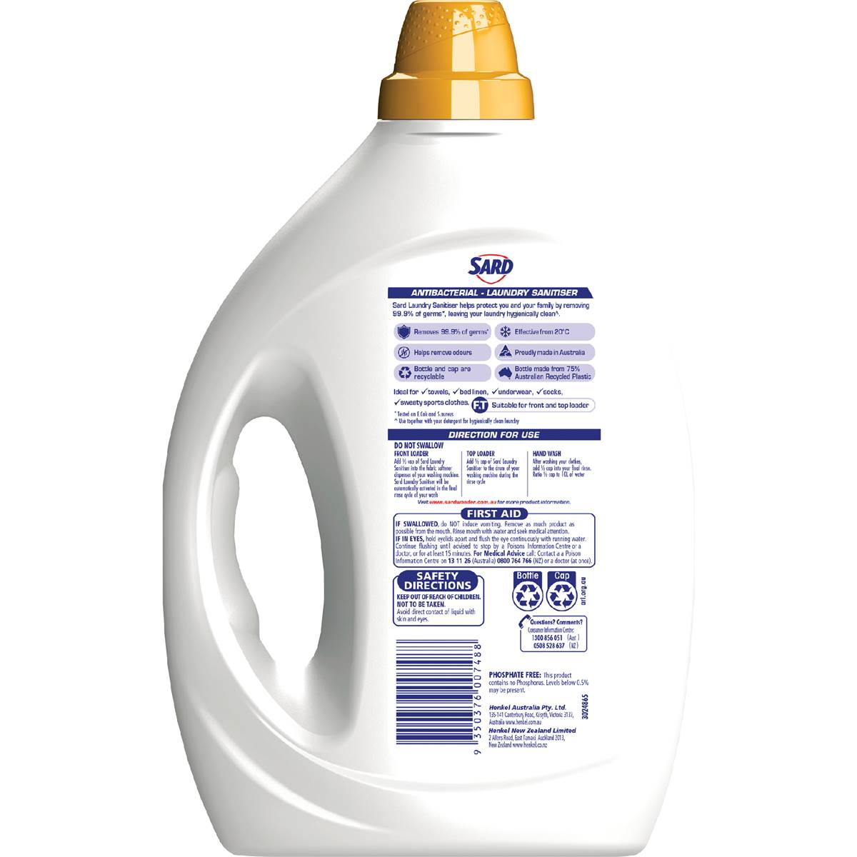 Sard Antibacterial Laundry Sanitiser Eucalyptus Oil 2L