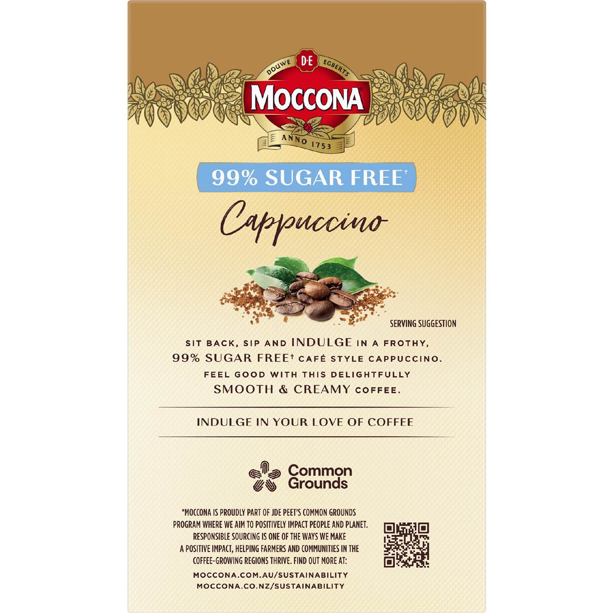 Moccona Coffee Sachets Sugar Free Cappuccino 10 pack