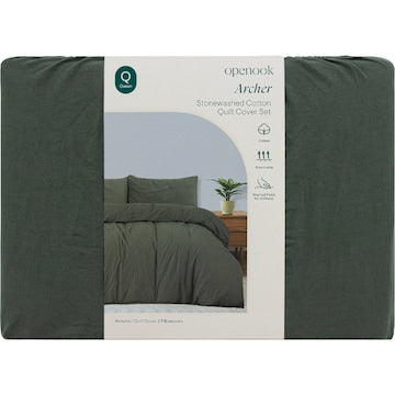 Openook Cotton Quilt Cover Set Queen Bed Assorted each