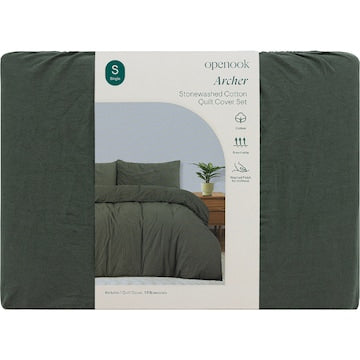Openook Cotton Quilt Cover Set Single Bed Assorted each