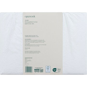 Openook Cotton Quilt Cover Set Single Bed Assorted each