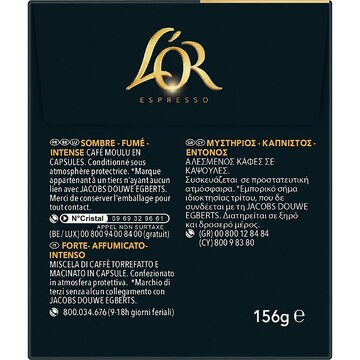 L'Or Espresso Onyx Intensity 12 Coffee Pods 30 pack