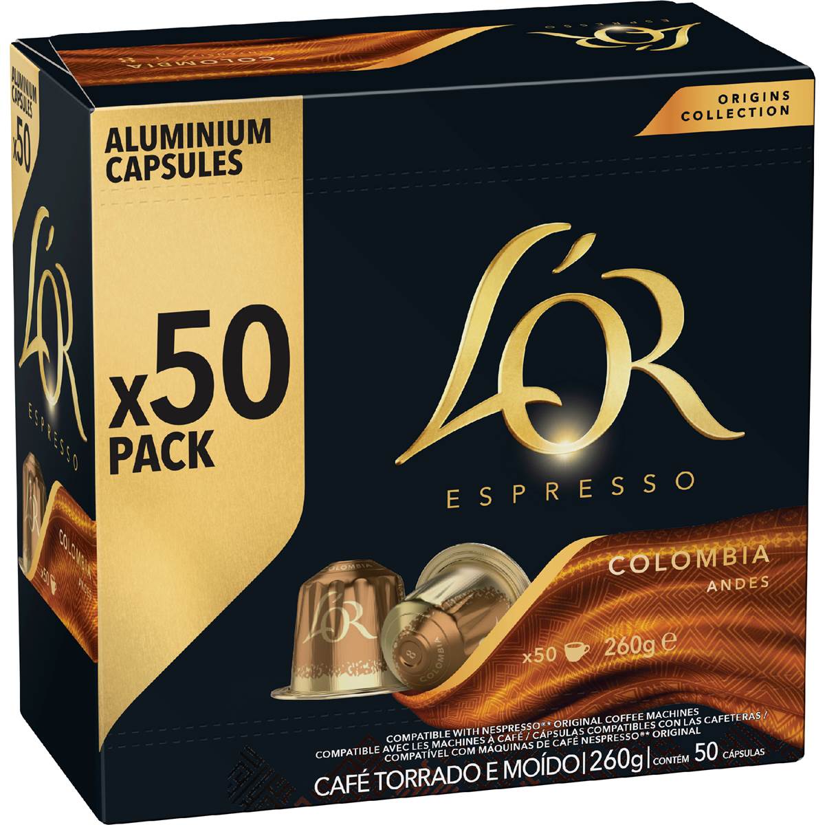 L'Or Espresso Colombia Intensity 8 Coffee Pods 50 pack