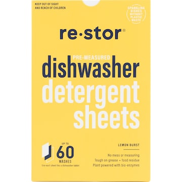 Restor Dishwasher Detergent Sheets Lemon Burst 60 pack