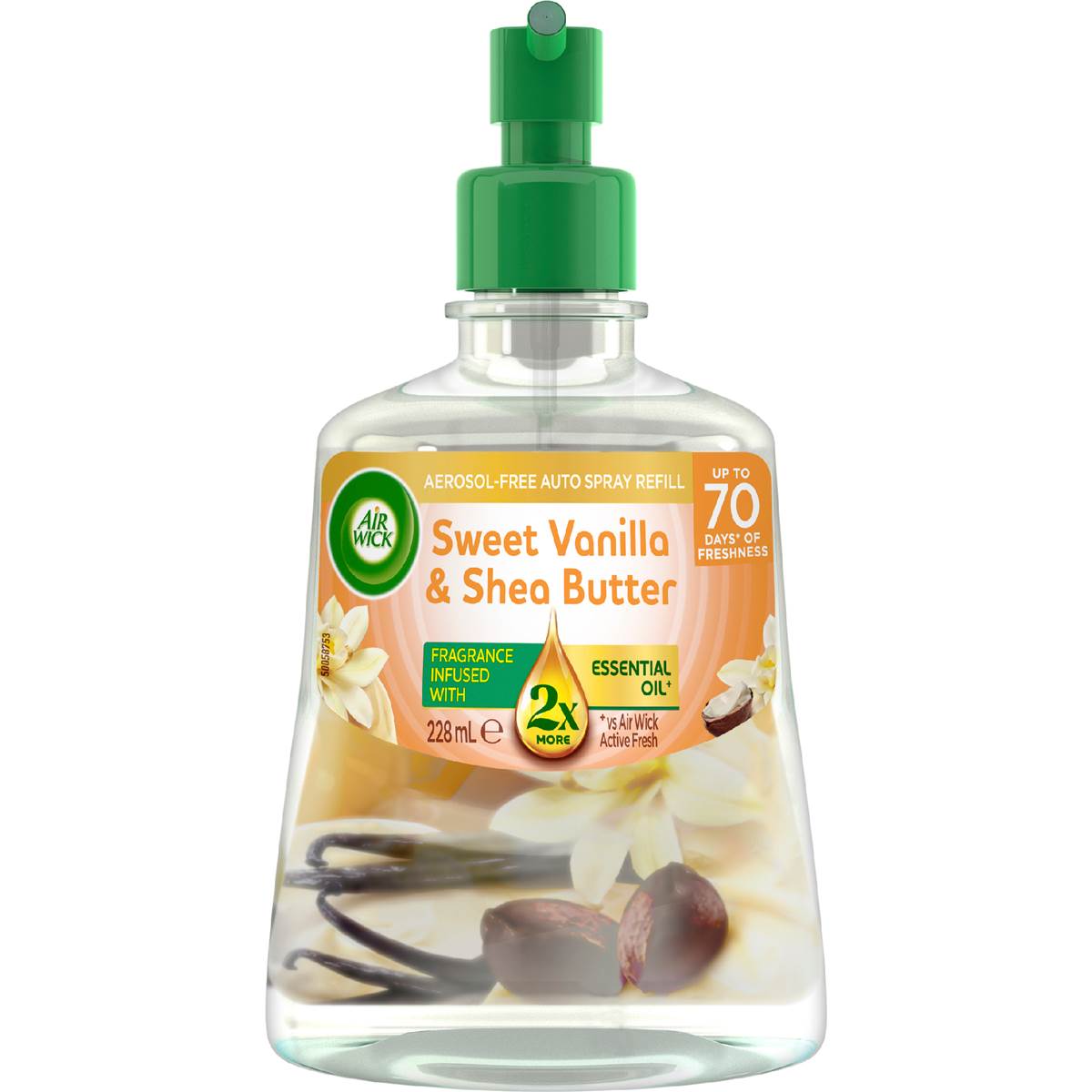 Air Wick 2x Essential Oil Air Freshener Auto refill Vanilla & Shea 228mL