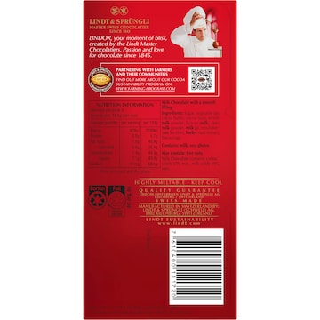 Lindt Lindor Milk Chocolate Block 100g