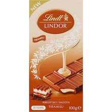 Lindt Lindor Tiramisu Chocolate Block 100g