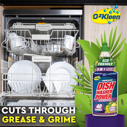 OzKleen Premium Dish Washer Power Dishwashing Liquid Citrus 1L