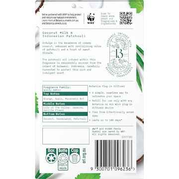 Botanica Plug In Diffuser Coconut Milk & Indonesian Patchouli 22mL