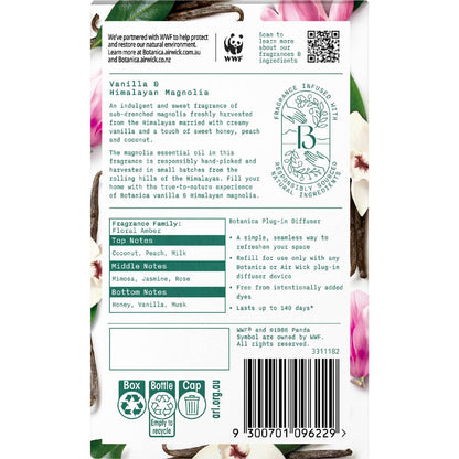 Botanica Plug In Diffuser Vanilla & Himalayan Magnolia 22mL