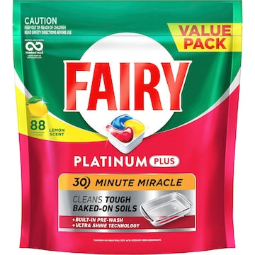 Fairy Platinum Plus Dishwasher Tablets Lemon Scent 88 pack