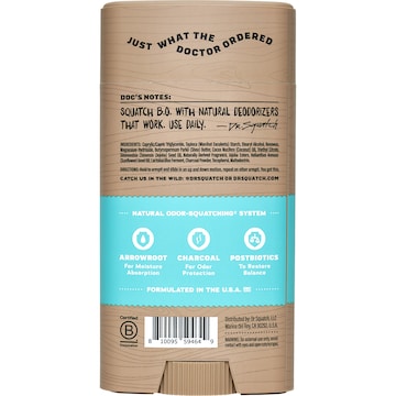 Dr Squatch Odor Squatching Roll On Deodorant Coconut Castaway 75g