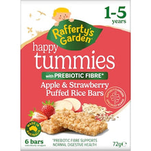 Rafferty's Garden Happy Tummies Apple & Strawberry Puffed Rice Bars 6 pack