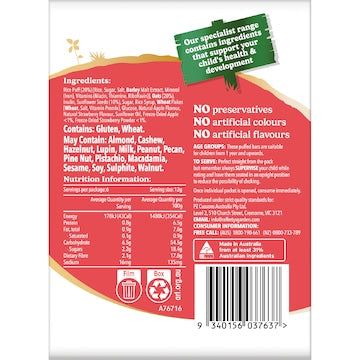 Rafferty's Garden Happy Tummies Apple & Strawberry Puffed Rice Bars 6 pack