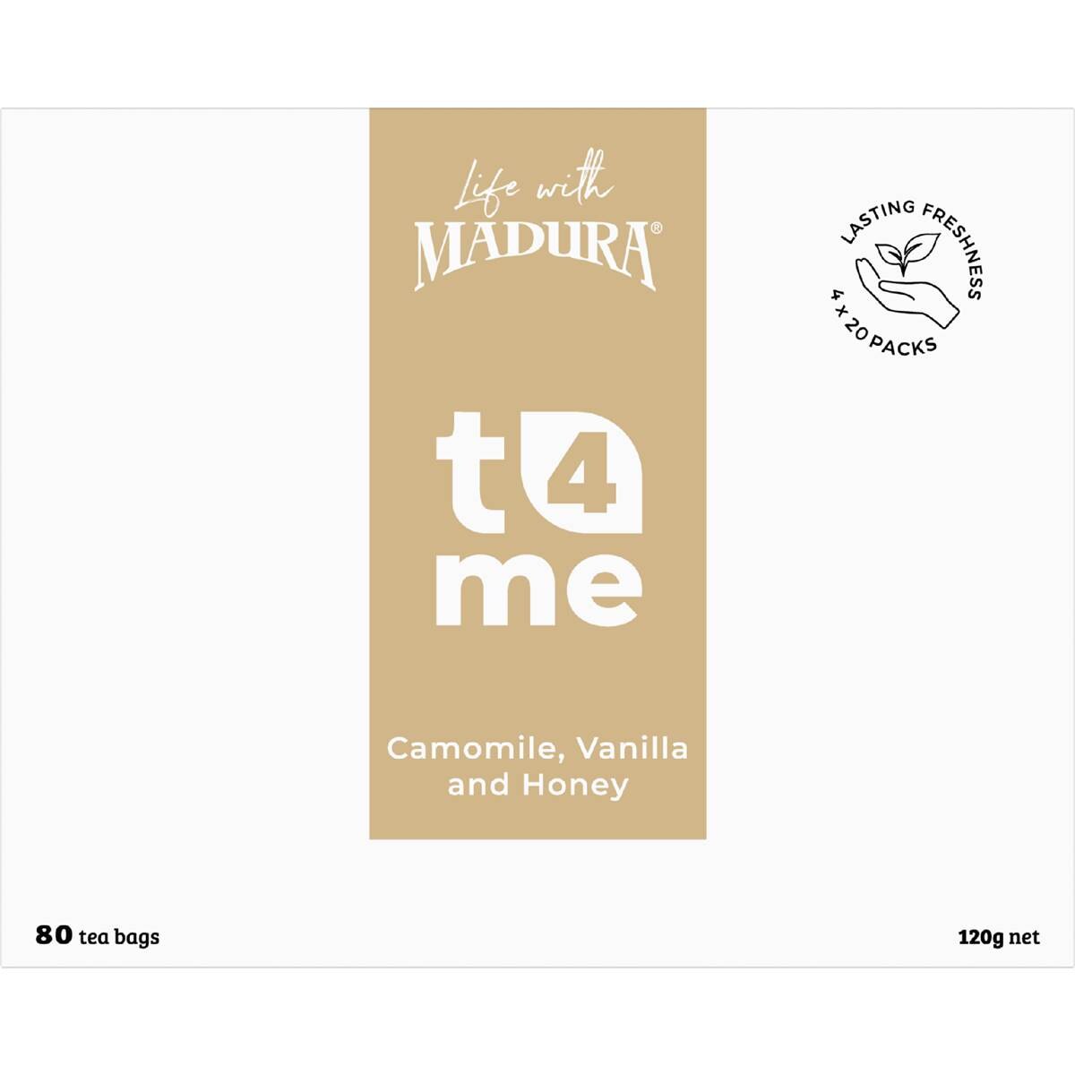 T4Me Camomile Vanilla & Honey Tea Bags 80 pack