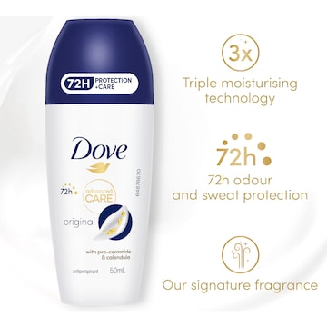 Dove Women Advanced 72hr Deodorant Roll On Original 50mL