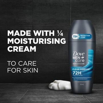 Dove Men+Care Deodorant Advanced 72h Roll On Clean Comfort 50mL