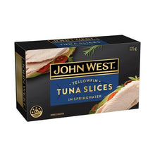 JOHN WEST TUNA SLICES:SPRINGWATER:.:125 GRAM