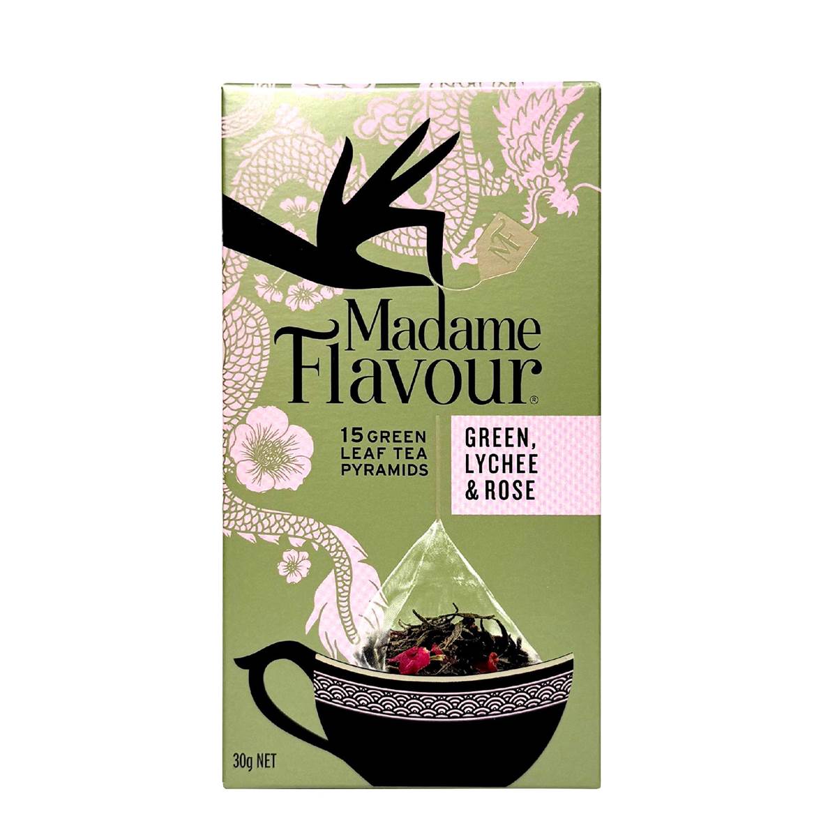 Madame Flavour Green Lychee & Rose Tea Bags 15 pack