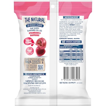 The Natural Confectionery Co. Juicy Bursts Lollies Strawberry & Raspberry 150g