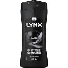Lynx 3 In 1 Body Face Hair Wash Black 400mL