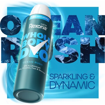 Rexona Men Whole Body Deodorant Aerosol Ocean Rush 230mL