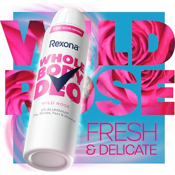 Rexona Women Whole Body Deodorant Aerosol Wild Rose 230mL