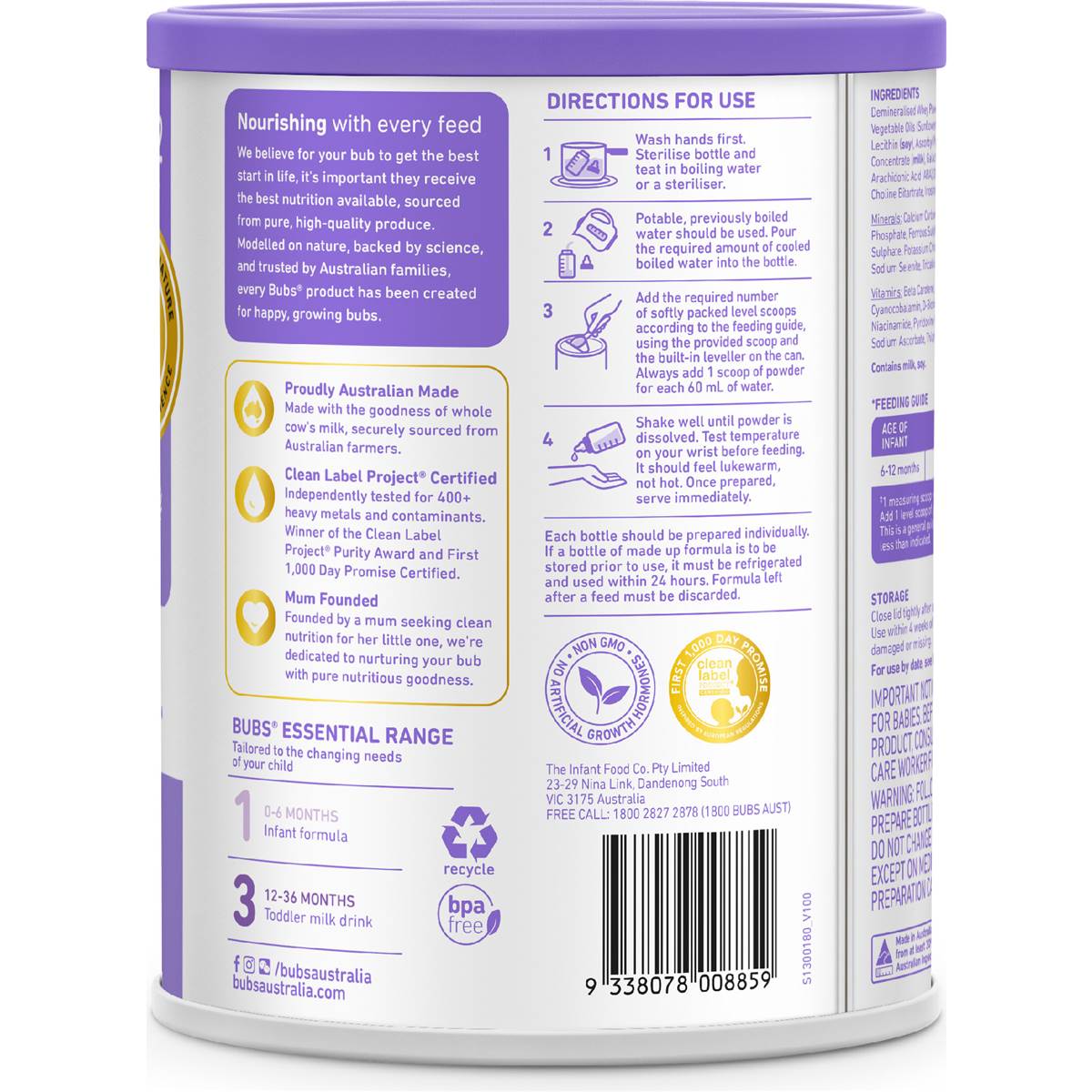 Bubs Essential Follow-On Formula Stage 2 800g