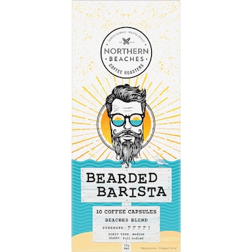Northern Beaches Coffee Roasters Bearded Barista Coffee Capsules 10 pack