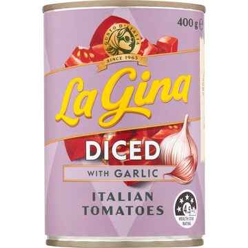 La Gina Finely Diced Tomatoes With Garlic 400g