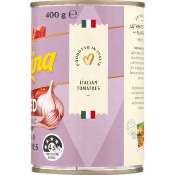 La Gina Finely Diced Tomatoes With Garlic 400g