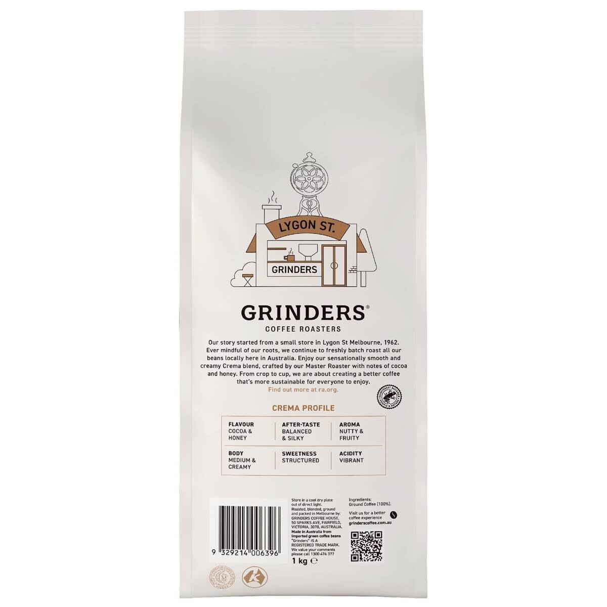 Grinders Crema Ground Coffee 1kg