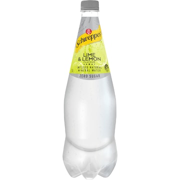 Schweppes Zero Sugar Lime & Lemon Sparkling Mineral Water 1.1L