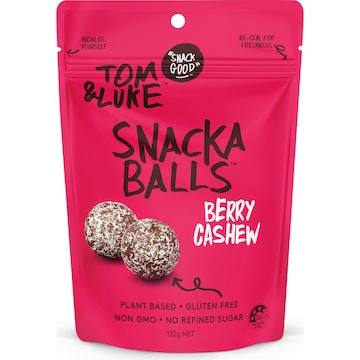 Tom & Luke Snacka Balls Berry Cashew 132g