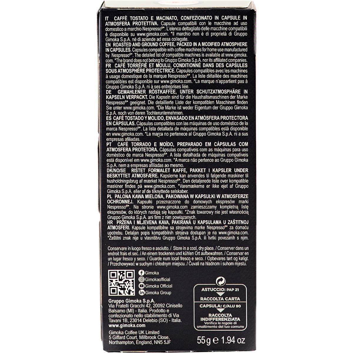 Gimoka Espresso Ristretto Pods 10 pack