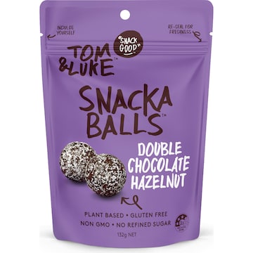 Tom & Luke Snacka Balls Double Chocolate Hazelnut 132g