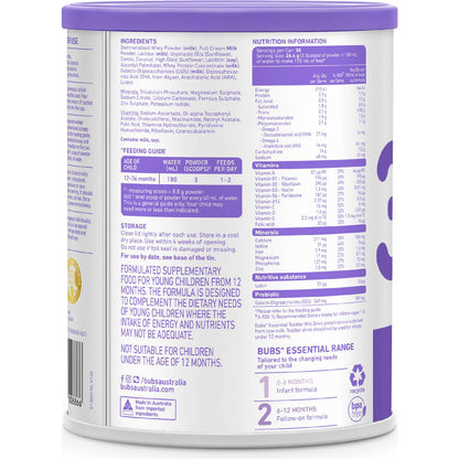 Bubs Essential Toddler Milk Drink Formula Stage 3 800g