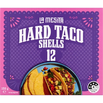 La Mesita Hard Taco Shells 12 pack